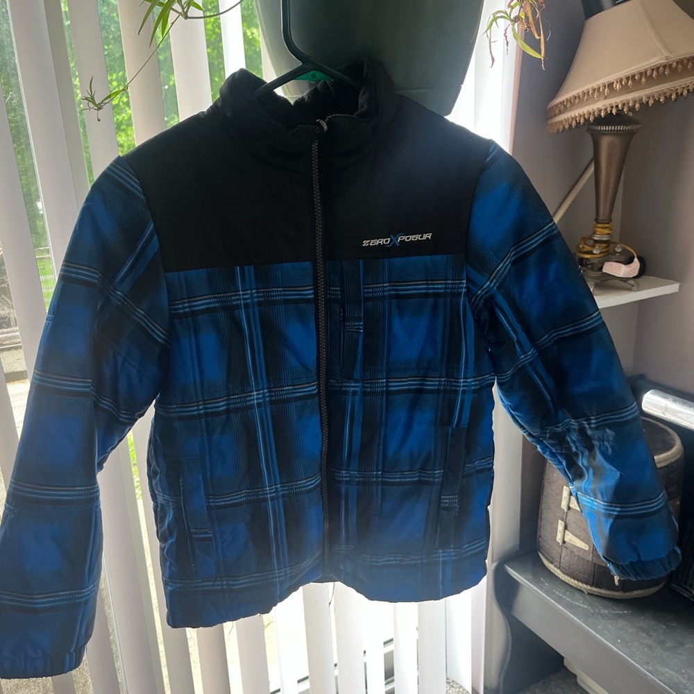 ZeroXposur Black and Blue Checkered Jacket